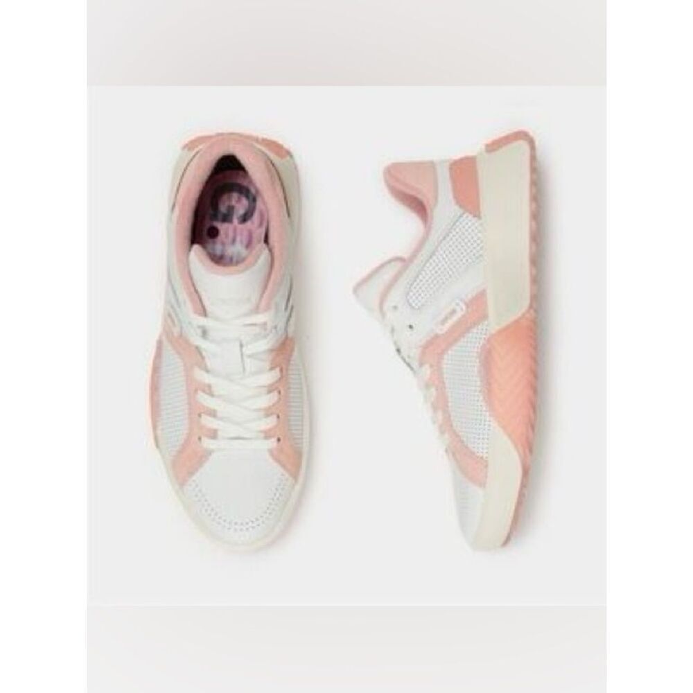 G/FORE White and Blush Pink Mesh Lace-Up Sneakers Size 9